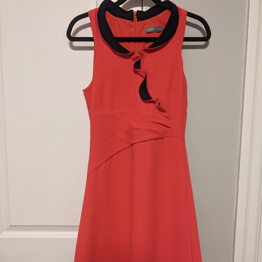 Michaela Louisa ruffle-neck dress